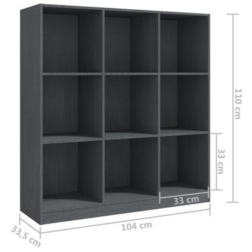 vidaXL Bücherregal Bücherregal/Raumteiler Grau 104x33,5x110 cm Massivholz Kiefer, 1-tlg.