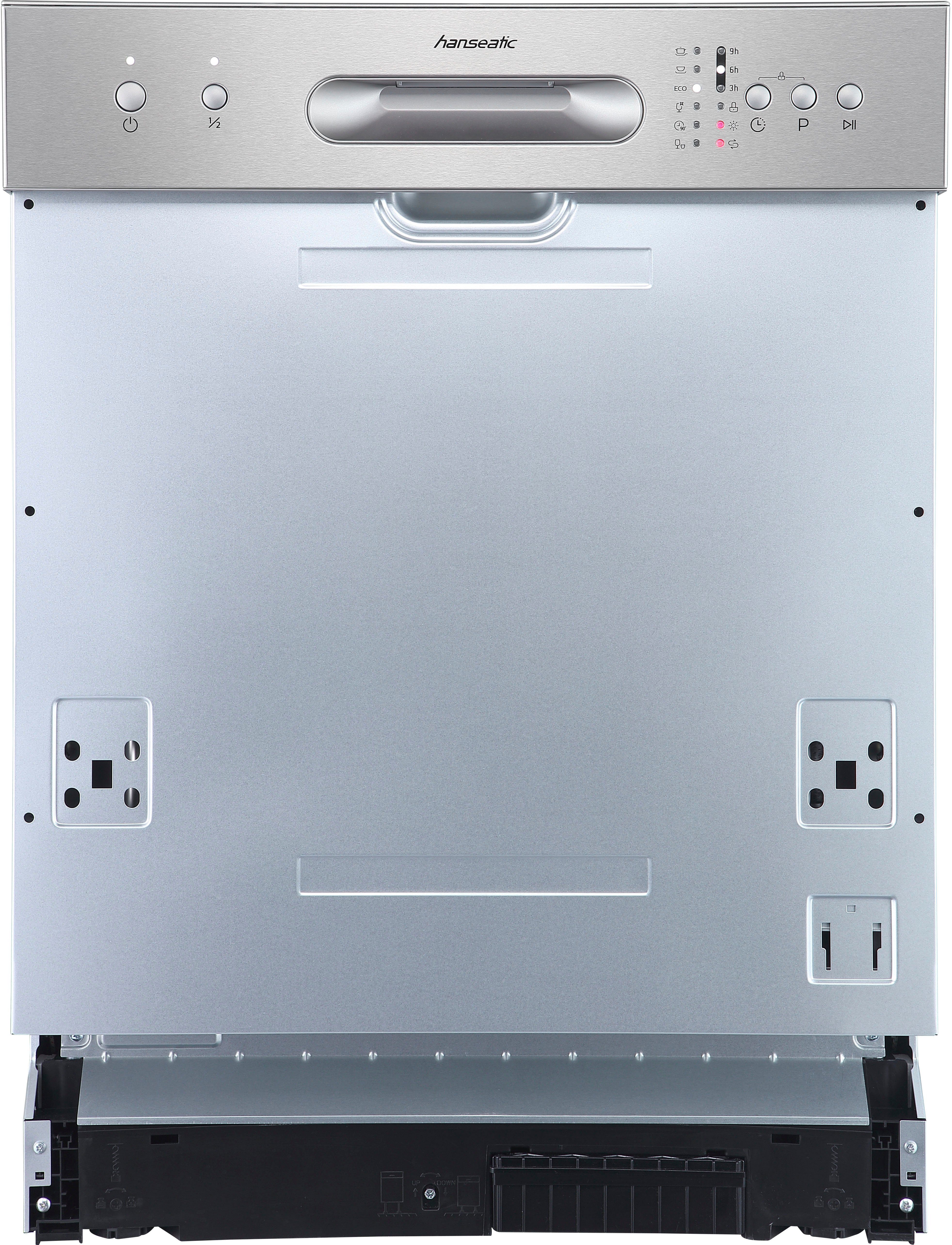 Hanseatic teilintegrierbarer Geschirrspüler HGTI6082E127735BS, 12 Maßgedecke, teilintegrierbare Bauweise, mit 6 Programmen, mit Startzeitvorwahl