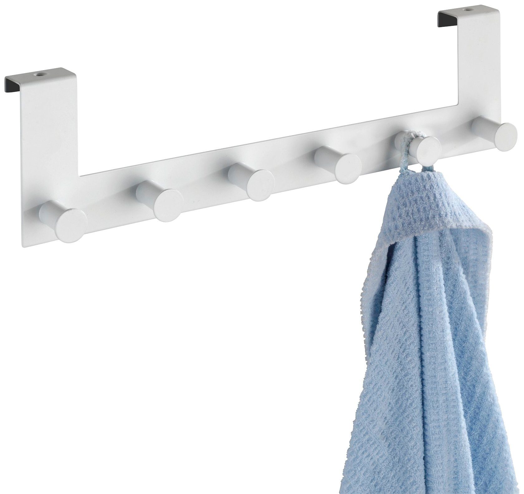 WENKO Hakenleiste Celano, 6 Haken, für Türfalzstärken bis 2 cm, BxTxH: 39x7,5x11 cm