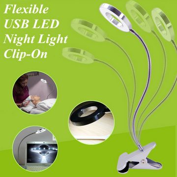 NASUM LED Leselampe Flexibles CLIP LED-Ringlicht: Perfekt für Videos und Fotografie, LED fest integriert, langanhaltende Helligkeit