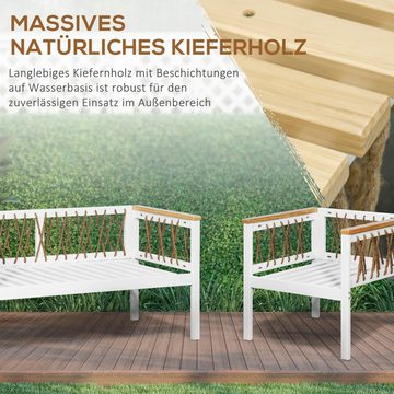 Outsunny Sitzgruppe Gartenmöbel-Set mit Sitzkissen, (Sitzgruppe mit Doppelsofa, 4-tlg., Balkonmöbel-Set), BxLxH: 61x126x65 cm