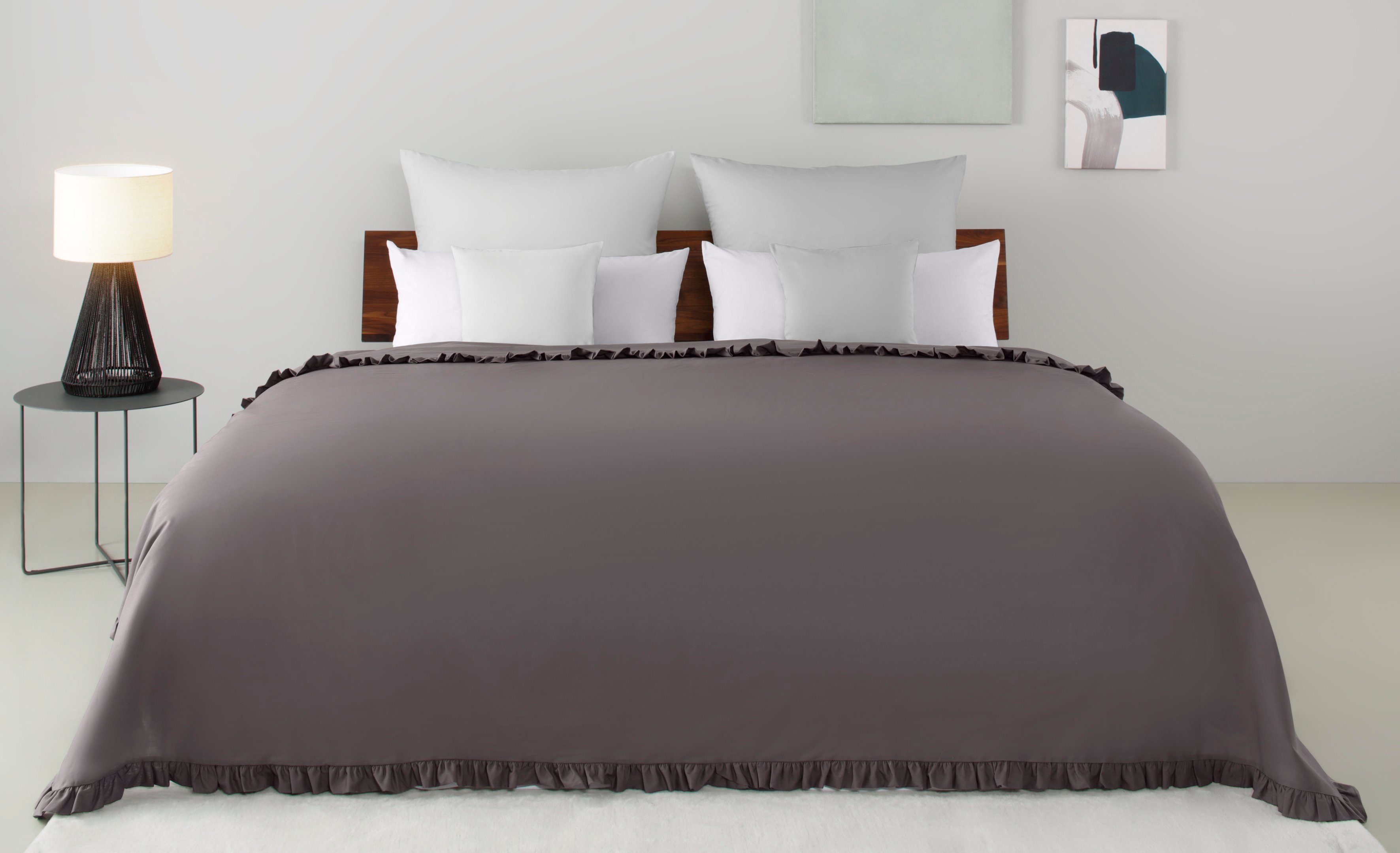 OTTO home Tagesdecke Violetta, leichter Überwurf mit Rüschen, ohne Füllung, günstig online kaufen