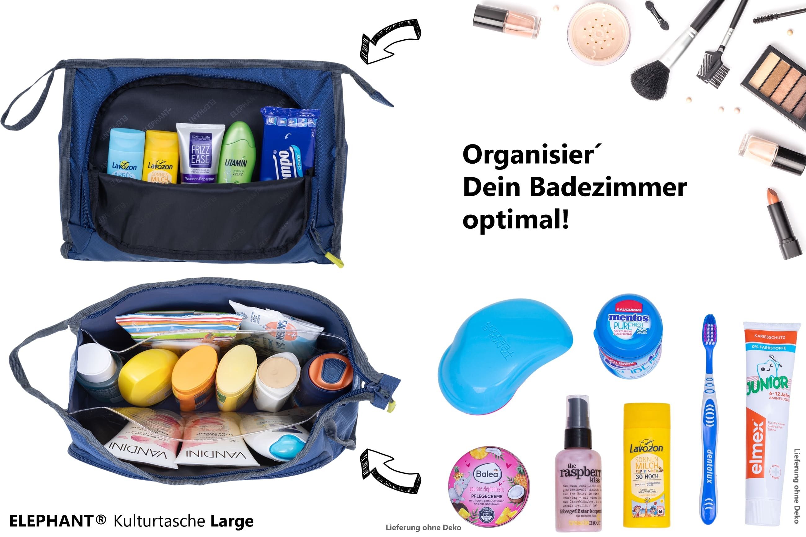 ELEPHANT Kulturbeutel Kulturtasche Trainer groß Kosmetiktasche, Washbag Reise Gepäck Beautycase Tasche