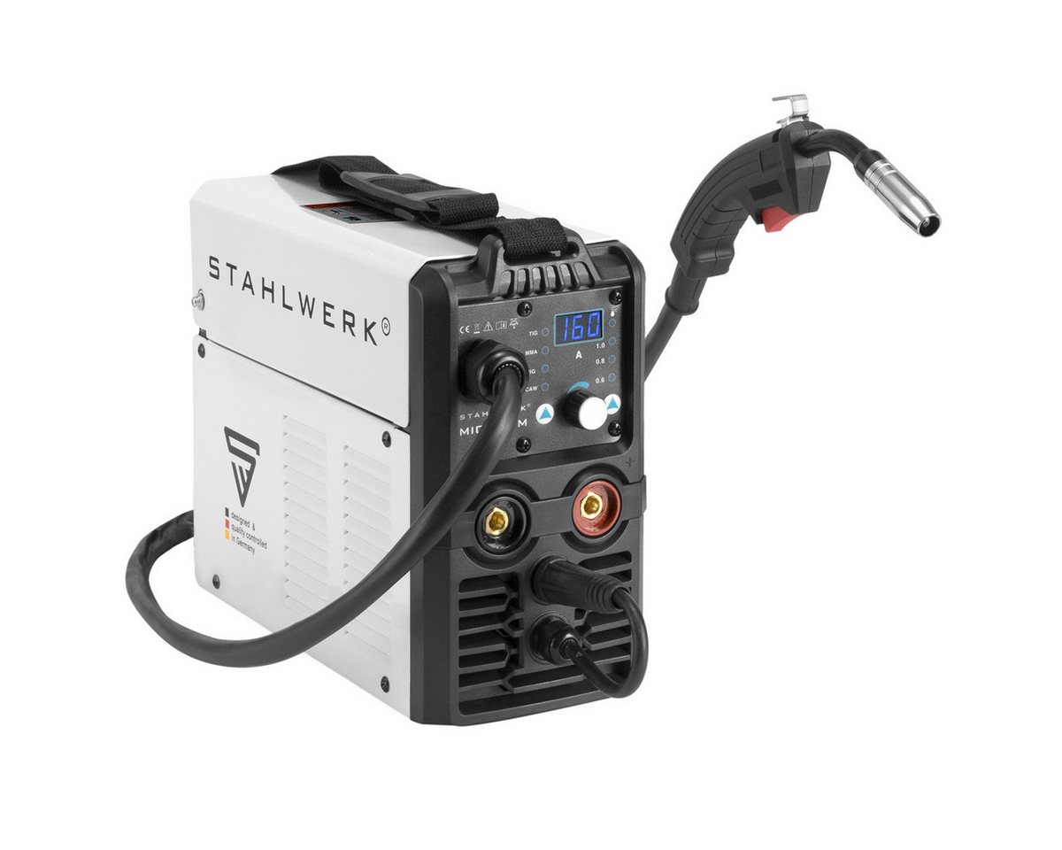 Thumbnail - STAHLWERK Schutzgasschweißgerät MIG MAG 160M Vollsynergisch - Lift TIG Starter Set, 40 - 160 A, Packung, 5 in 1 Kombisch...