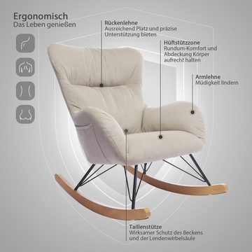 HomeGuru Schaukelsessel Moderner Sessel,Schaukestuhl,Stillstuhl,Lesesessel,Relaxsessel,Holz (1-St., Packung)