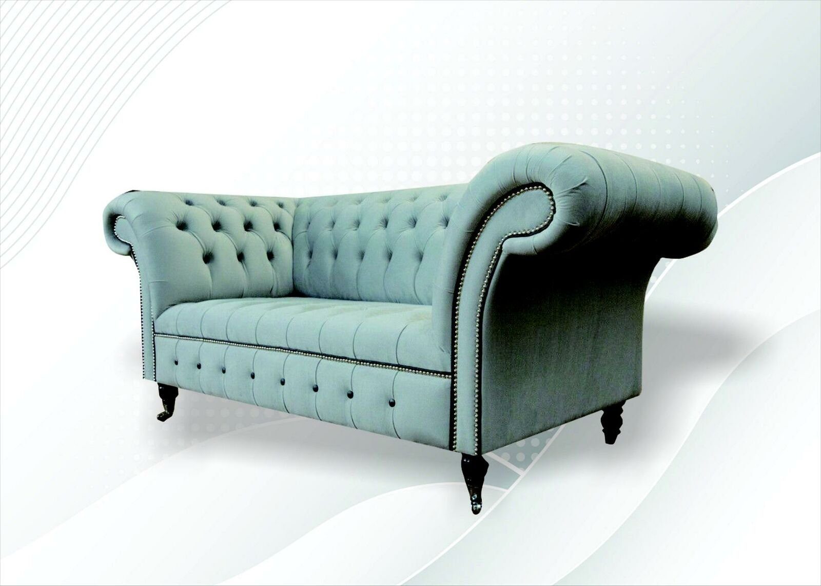 Design 2 Stoff Wohnzimmer Kreative Möbel Sitzer JVmoebel Chesterfield Sofa Grün Chesterfield-Sofa, Modern