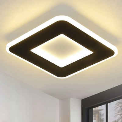 Nettlife LED Deckenleuchte Schwarz Deckenlampe 23W/20W Modern Quadratisch Deckenbeleuchtung, LED fest integriert, Warmweiß, für Wohnzimmer Schlafzimmer Küche Flur