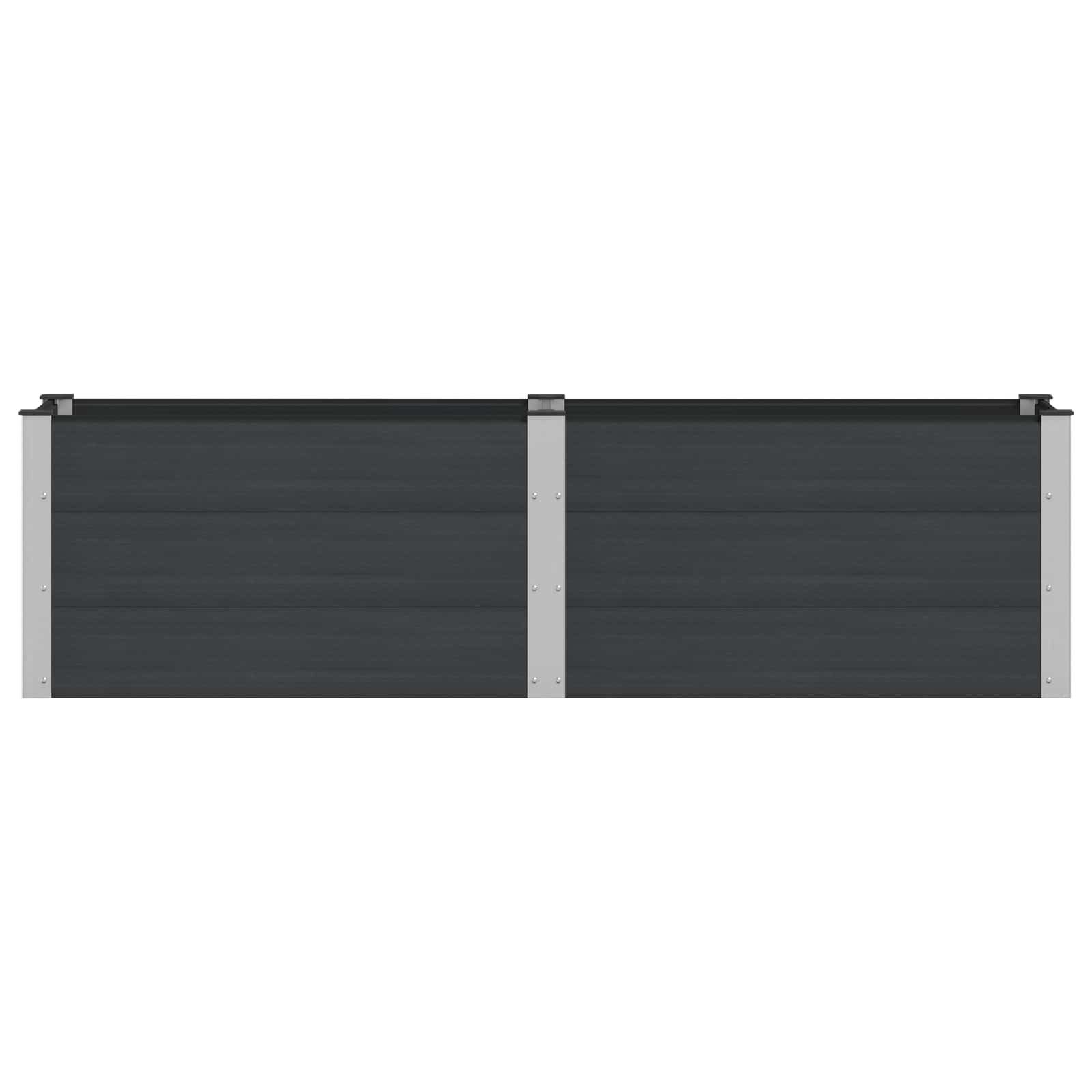 vidaXL Hochbeet Hochbeet Schwarz 200 x 50 x 54 cm WPC und Aluminium (1 St)