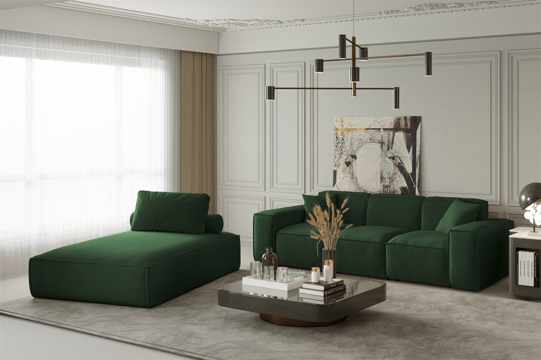 Fun Möbel Polstergarnitur Sofa-Set 2-teilig Chaiselongue günstig online kaufen