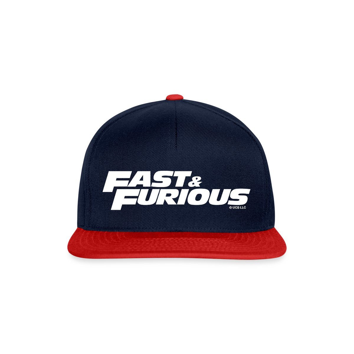 Spreadshirt Snapback Cap Fast and Furious klassisches Logo weiß Snapback Cap (1-St)