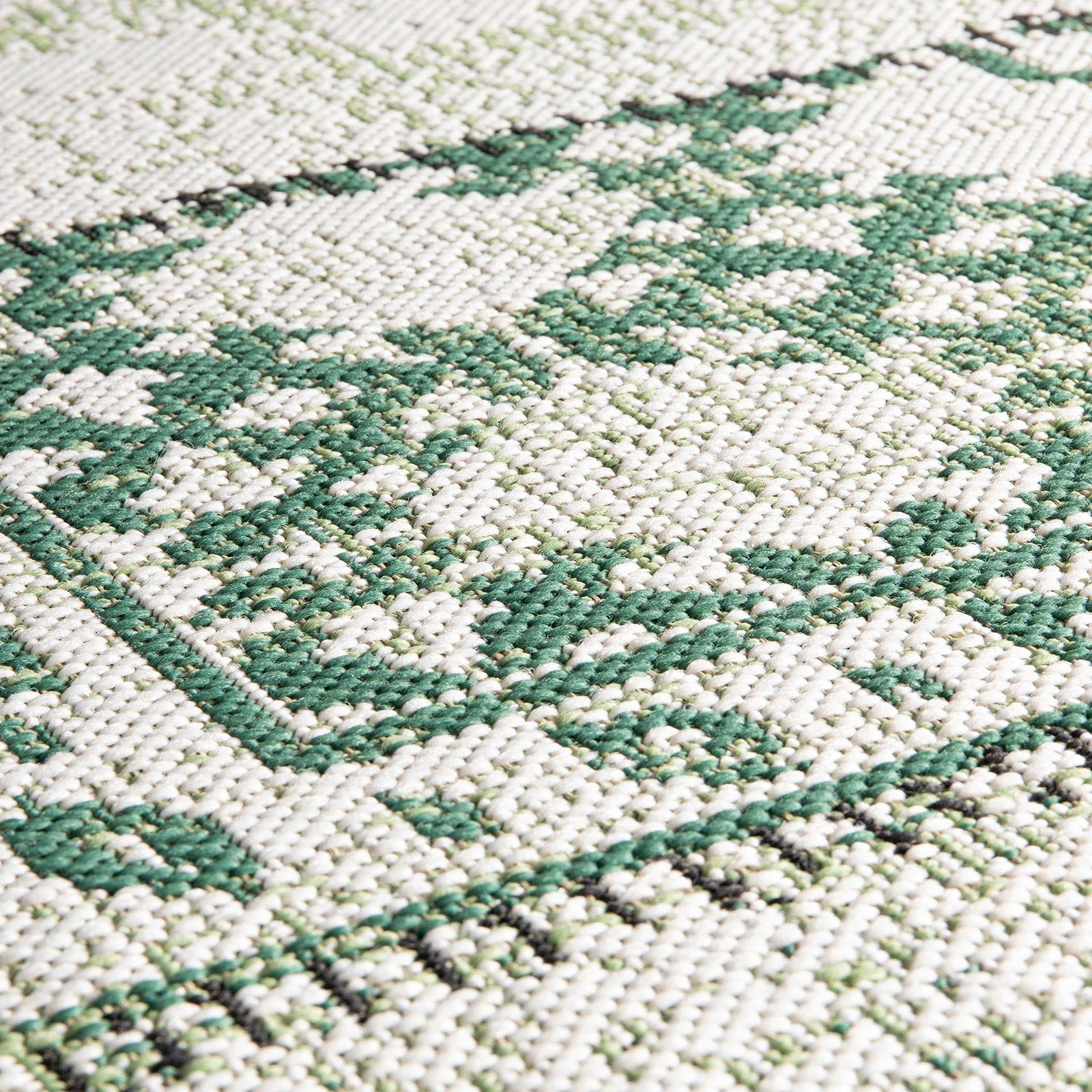 Outdoorteppich Cotton, Erhältlich in Wohnteppich, Farben Karat, Höhe: Terrasse 7 mm, 4 Größen, 4 Rechteckig, & pflegeleicht, Grün