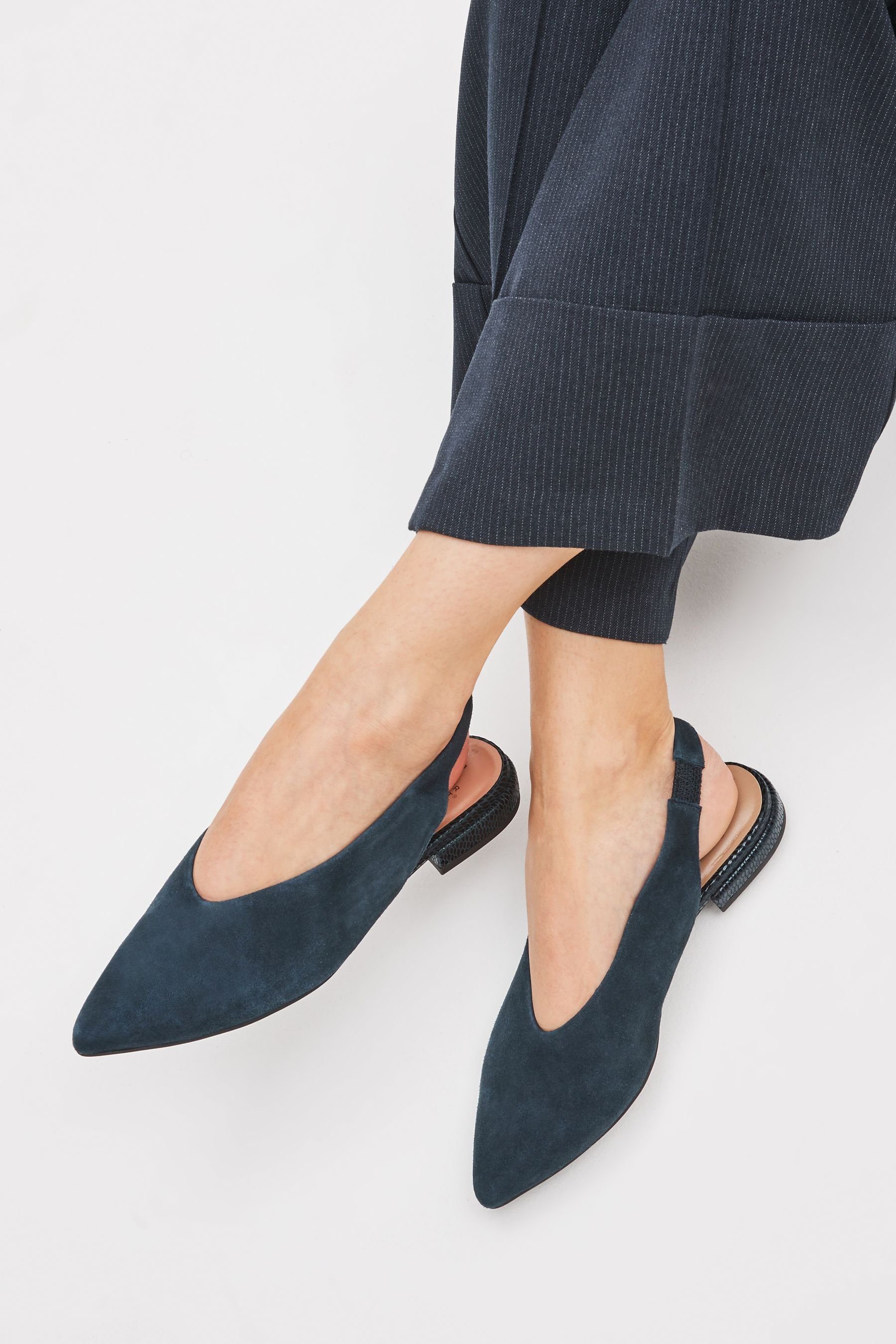 Blue Next (1-tlg) Comfort® Leder Forever Slingsandale aus Navy Slingbacks