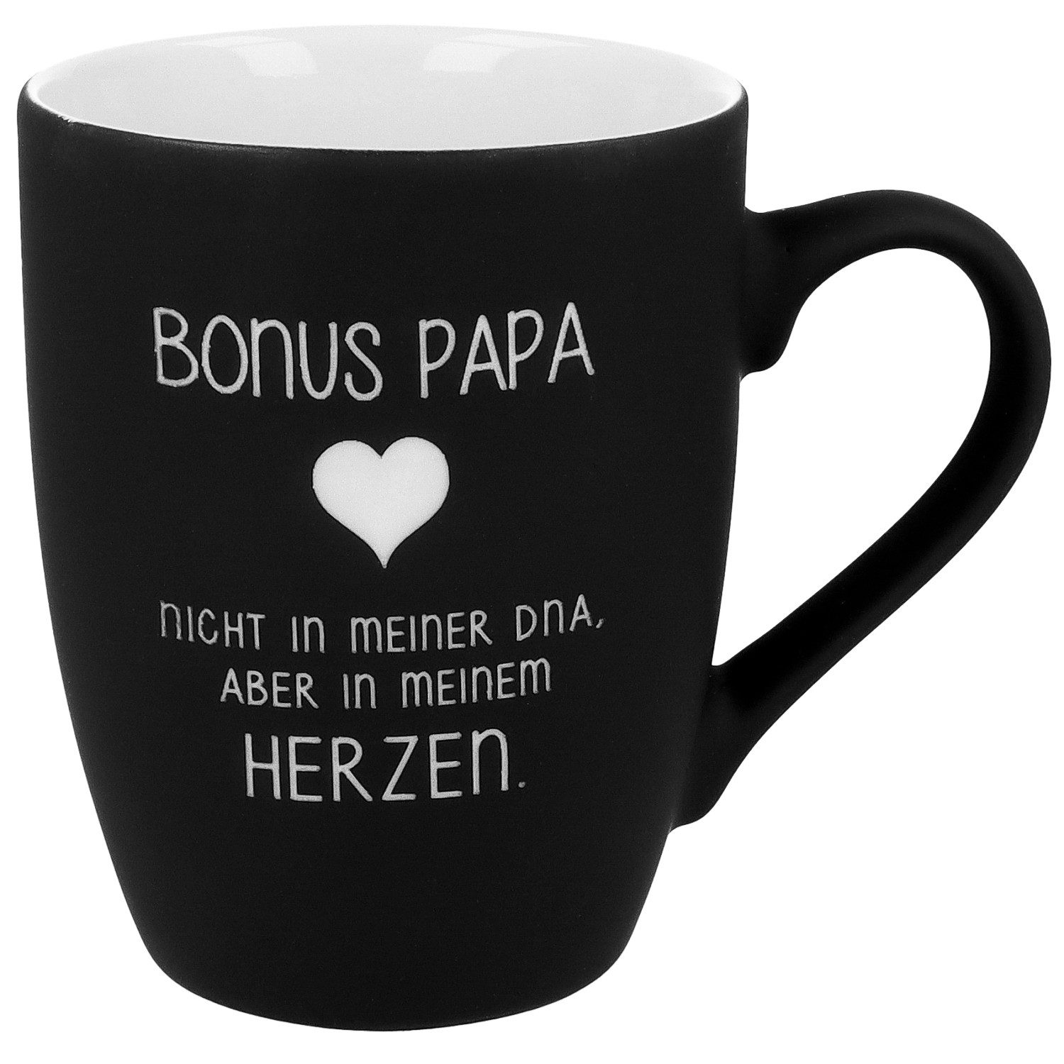 Spruchreif® Tasse SOFT-TOUCH-Tasse mit beidseitiger Gravur, Bonus Eltern, Stiefeltern