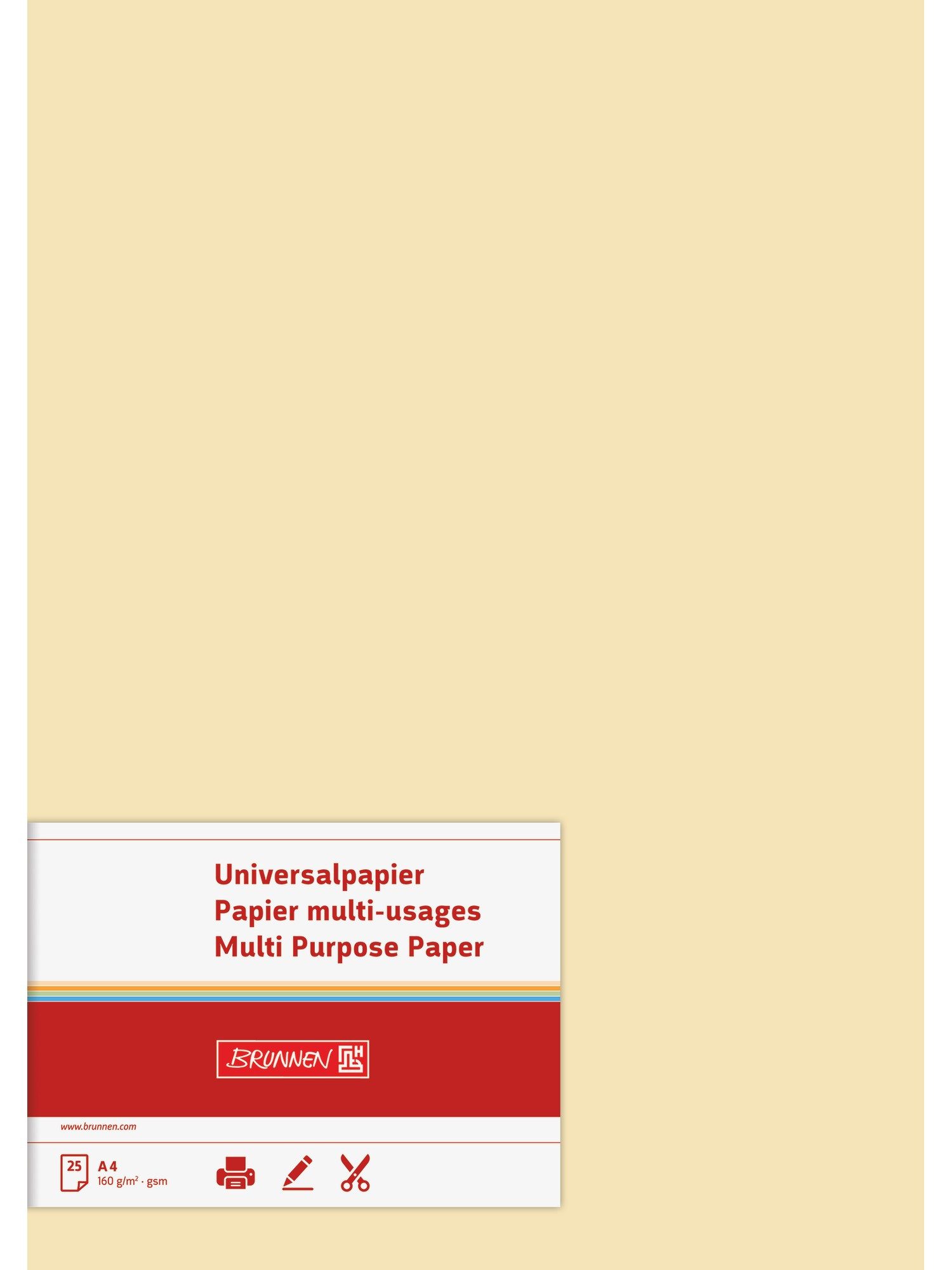Baier Kindersitz Drucker- und Kopierpapier Multifunktionspapier A4 160 g/m² matt chamois 25 Blatt