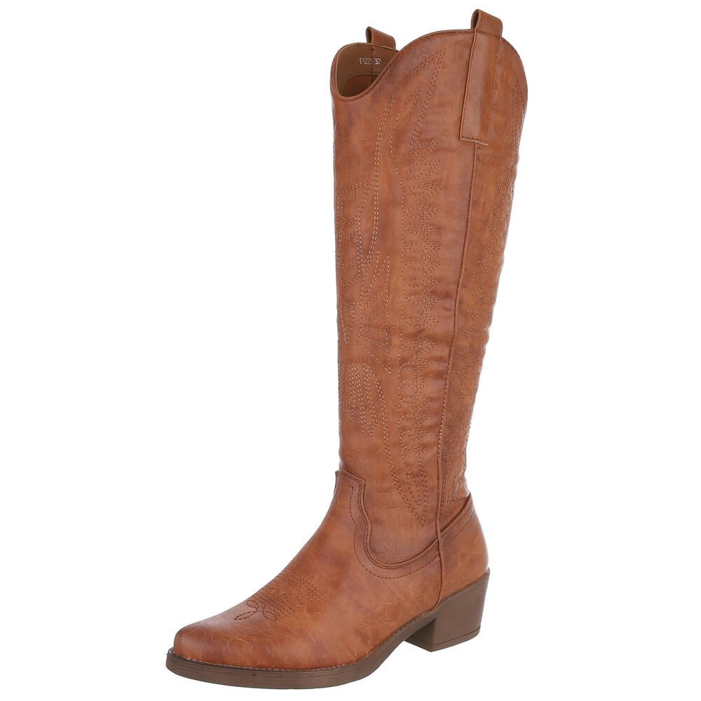 Ital-Design Damen Cowboyboots Western Westernstiefel (90152854) Blockabsatz günstig online kaufen
