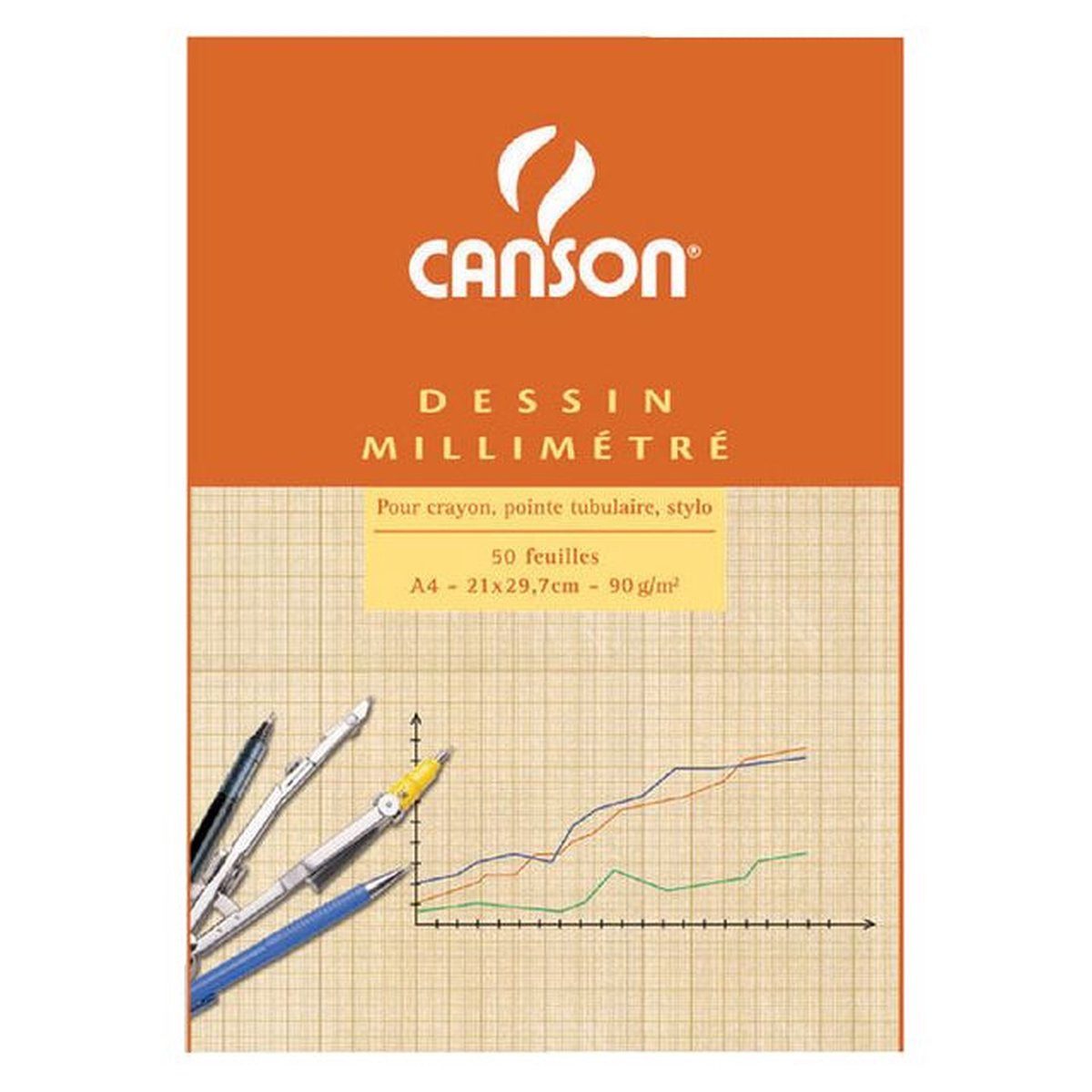 canson Millimeterpapier Bruingeel bedrucktes Millimeterpapier A4