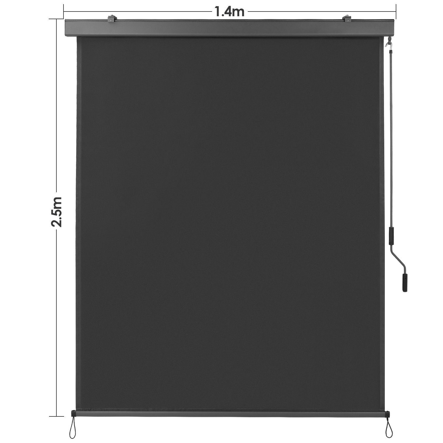 TLGREEN Senkrechtmarkise Vertikalmarkise ausziehbar, (Sonnenschutz,UV-beständige,Und Windschut, Grau)