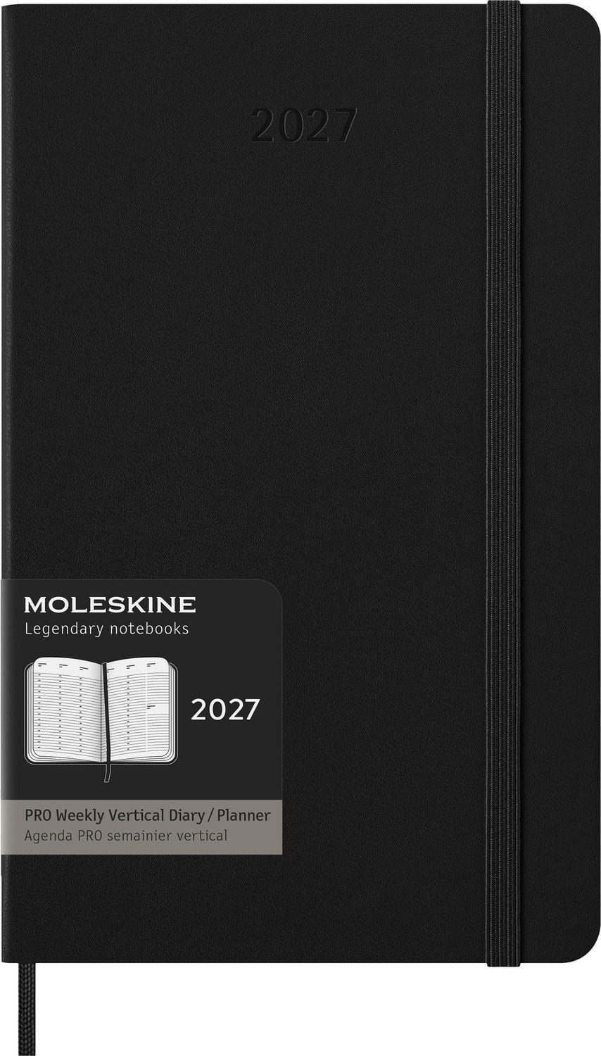 MOLESKINE Buchkalender Moleskine 12 Monate Pro Wochen Notizkalender 2027, Pro Large/A5, 1 Wo
