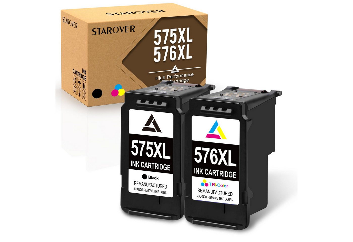 STAROVER 2er für CANON PG-575 576 XXL Patronen Tintenpatrone (für Pixma TR4750i TR4751i TS3550i TS3551i)