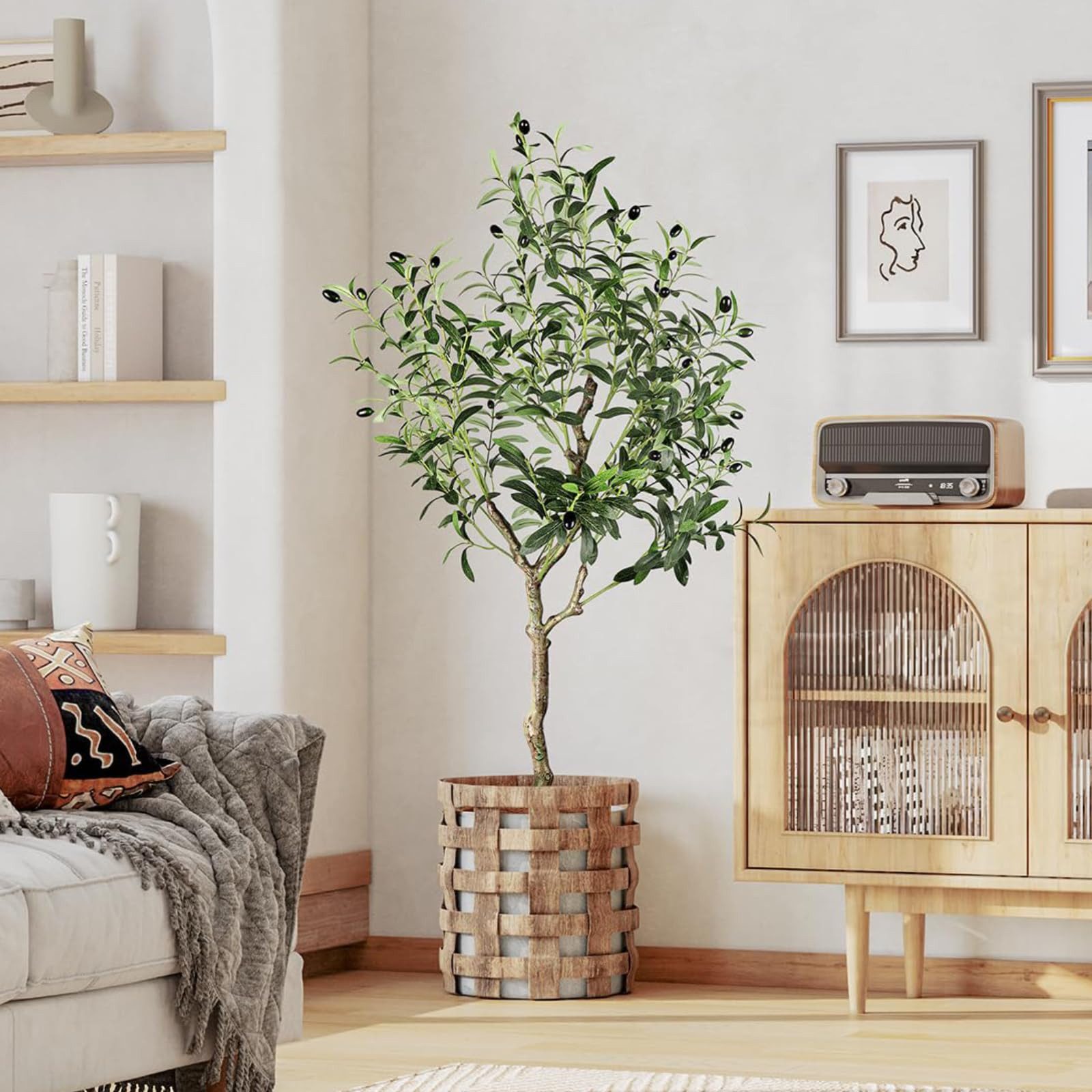 Kunstpflanze Olivenbaum Künstliche Pflanzen Höhe 120cm/150cm/170cm/180cm/210cm Olivenbaum, NAIMP, Höhe 120 cm