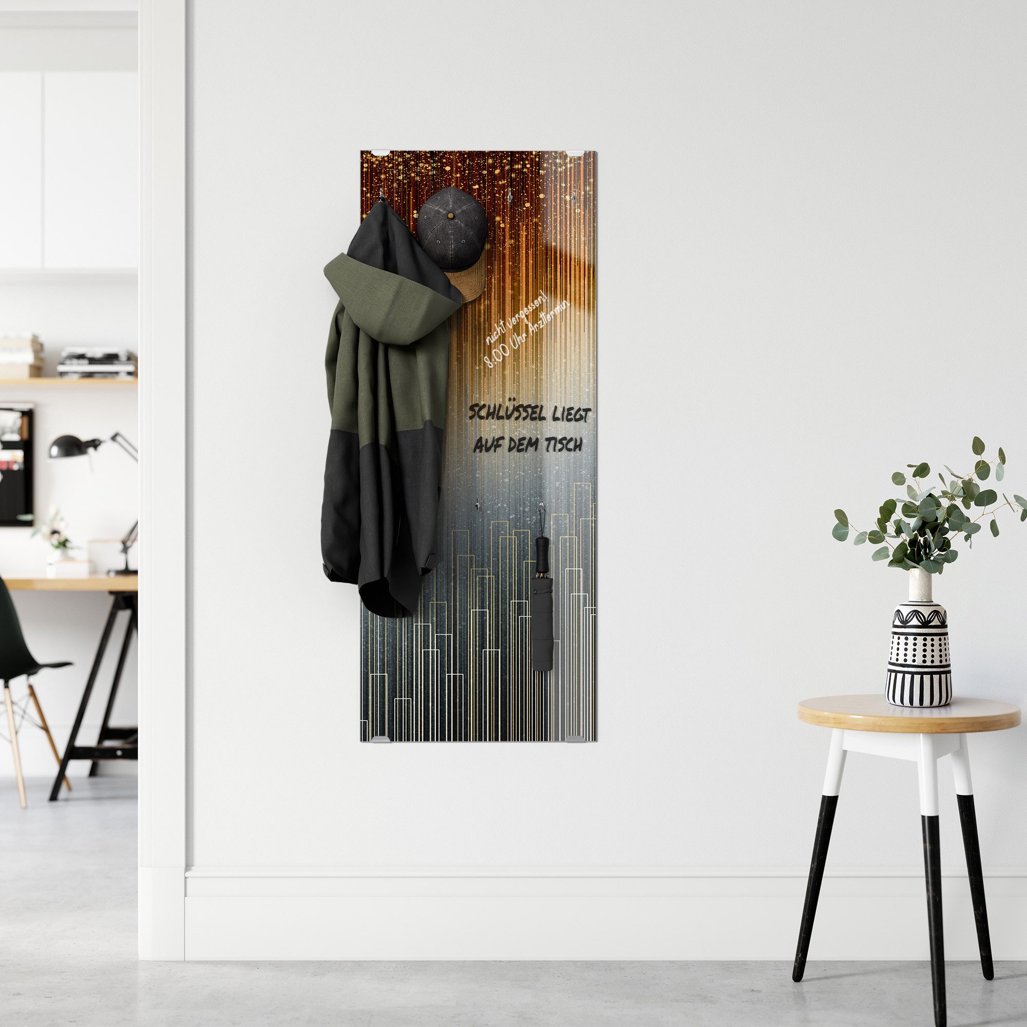 DEQORI Kleiderhaken 'Funkelnder Lichterregen', Glas Garderobe hängend Flur Jackenhalter modern Wandgarderobe Haken