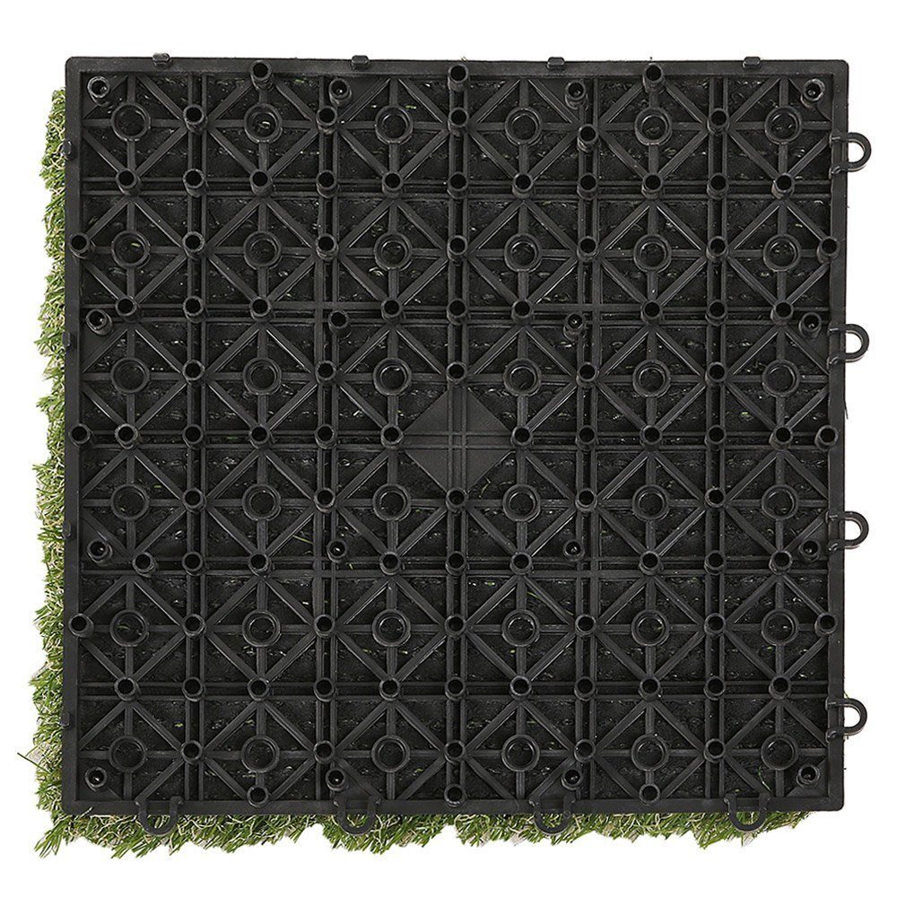 HOME DELUXE Kunststoff-Fliesen KUNSTRASEN FLIESE JUBIN, Terrassenfliese Klickfliese Balkonplatten