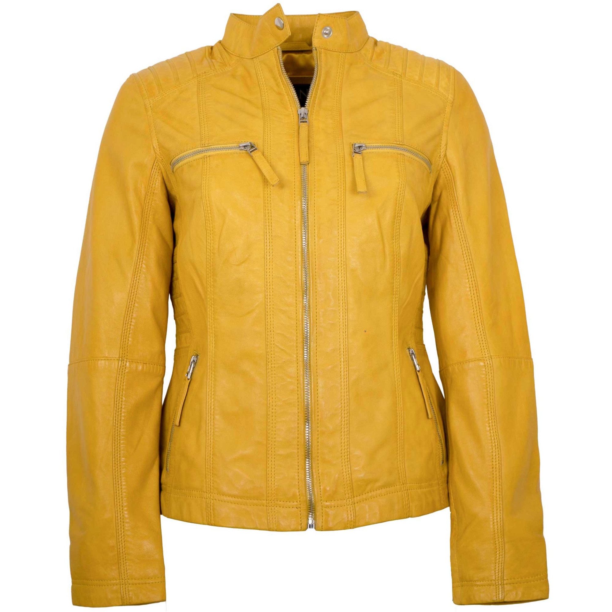 Jilani Lederjacke Frieda Jilani Collection - Damen Lederjacke Lammnappa gelb