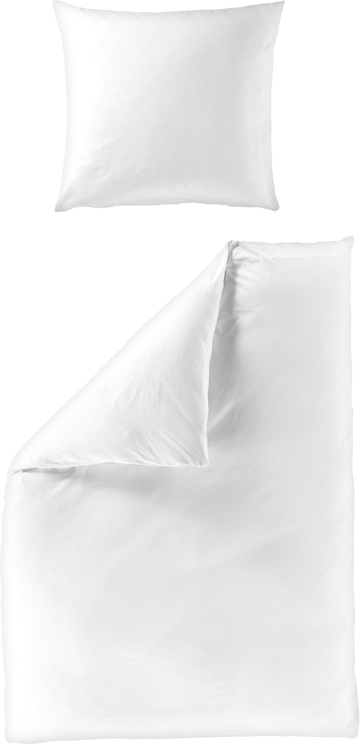 BIERBAUM Bettwäsche Elegant uni, Mako-Satin, 2 teilig, Mako-Satin, 100 % Baumwolle, Uni, pflegeleicht