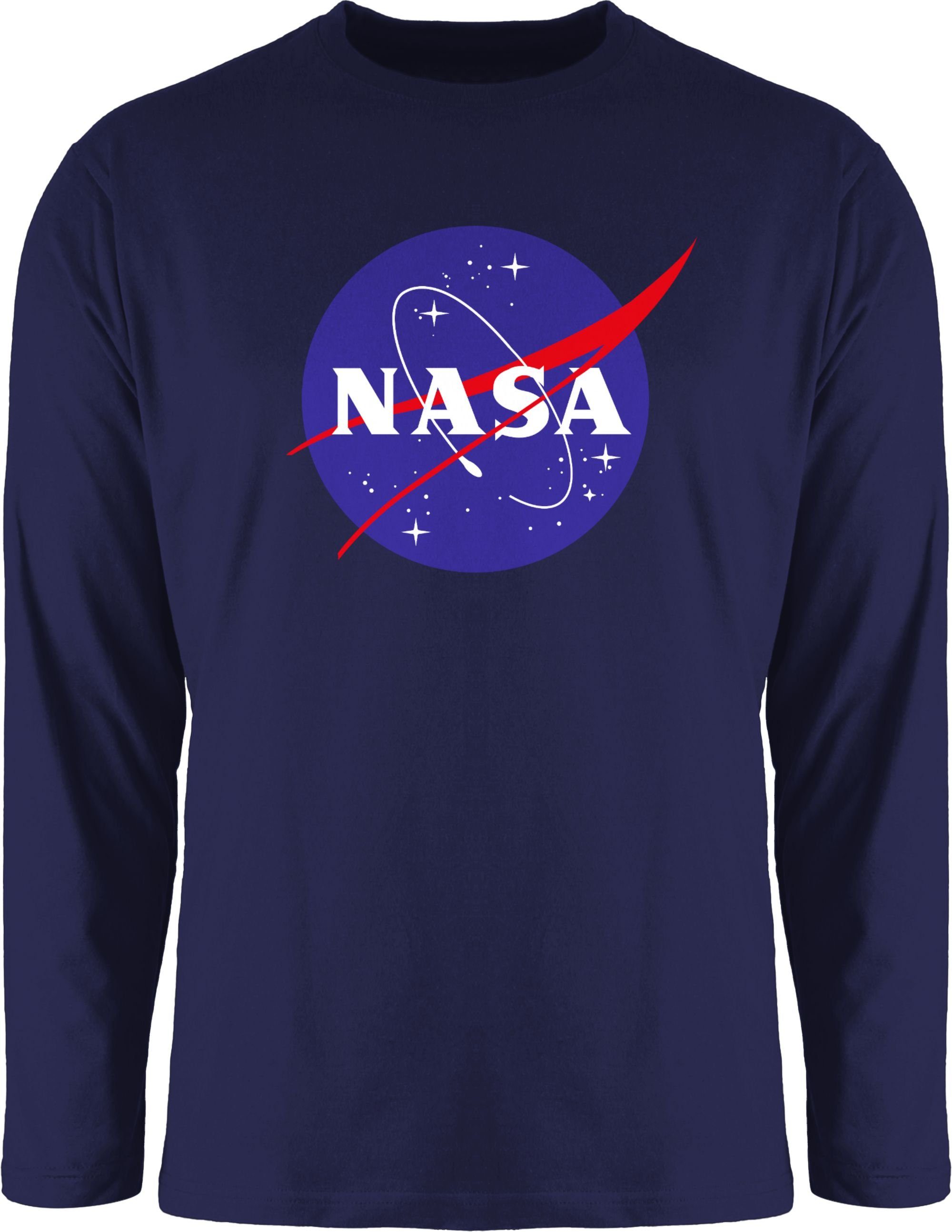 Shirtracer Rundhalsshirt Nasa Meatball Logo Sprüche Statement 1 Navy Blau