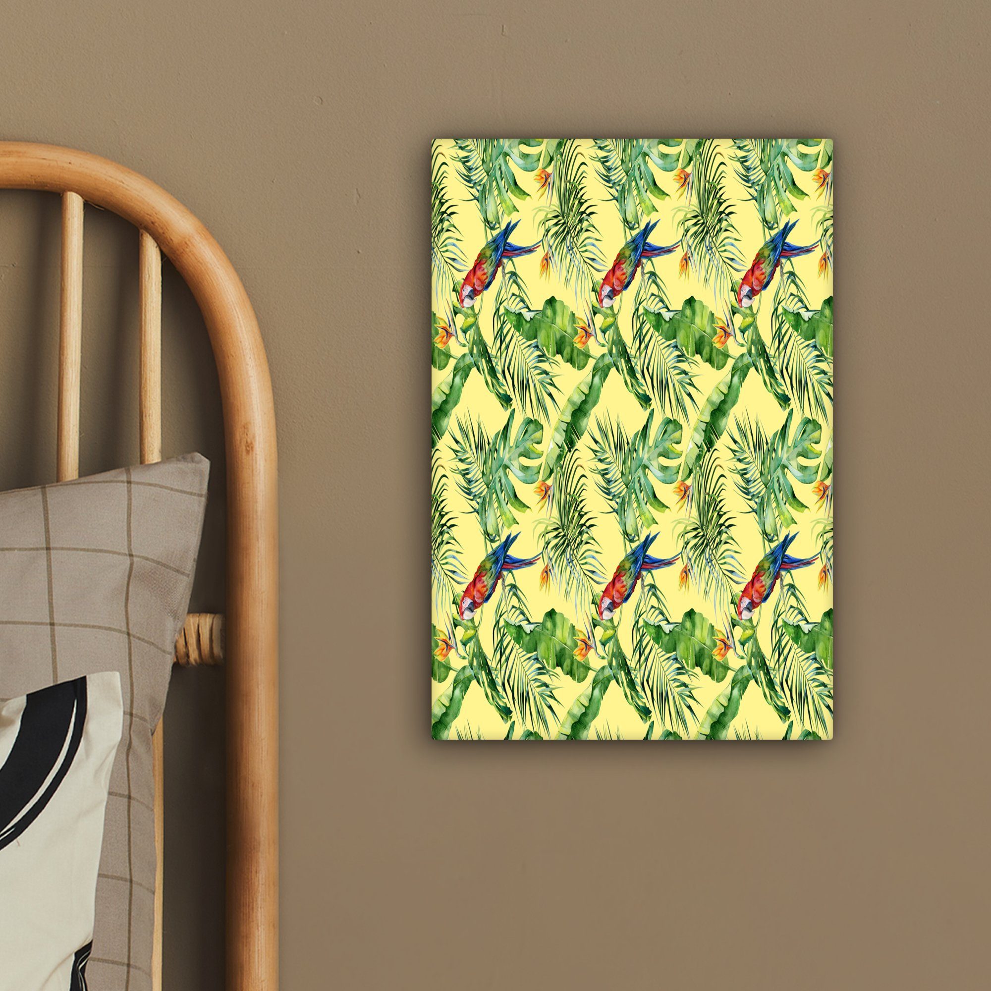 OneMillionCanvasses® Leinwandbild Blumen - Paradiesvogelpflanze Leinwandbild inkl. Zackenaufhänger, cm St), Vogel, - 20x30 (1 Gemälde, fertig bespannt