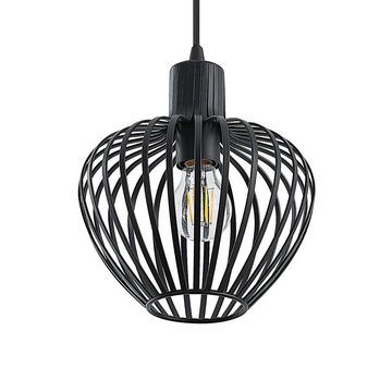 Lindby Hängeleuchte Deandre, dimmbar, Leuchtmittel nicht inklusive, Modern, Stahl, sandSchwarz, 4 flammig, E27, Deckenlampe