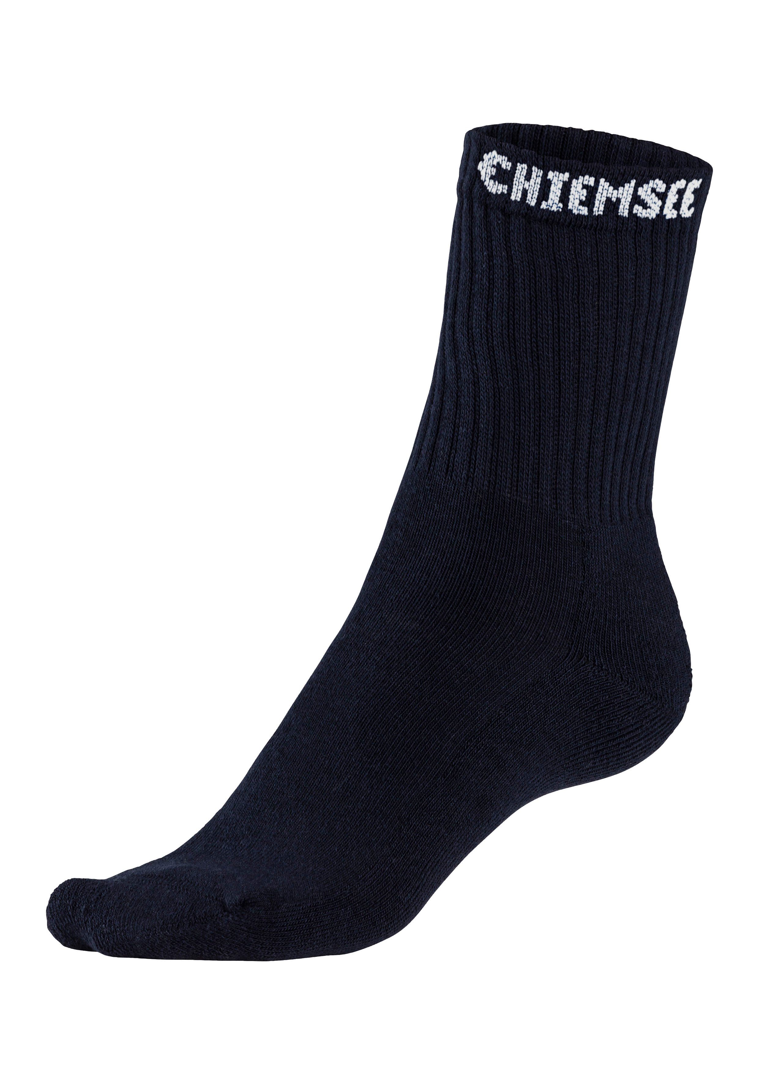 Chiemsee Tennissocken Sportsocken Damen Herren Socken verstärkt Atmungsaktive Baumwolle (Packung, 6-Paar, Crew Socken) mit eingestricktem Markennamen