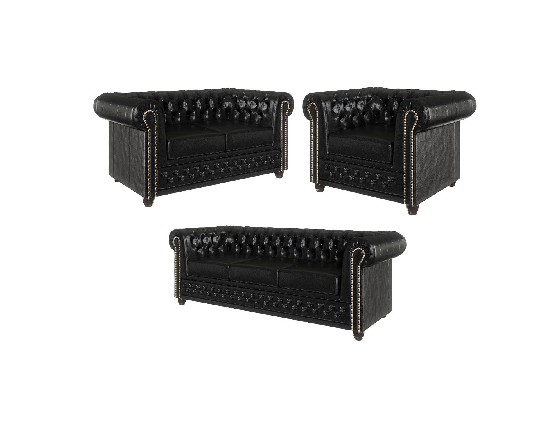 S-Style Möbel Polstergarnitur Chesterfield Jeff 3+2+1 günstig online kaufen