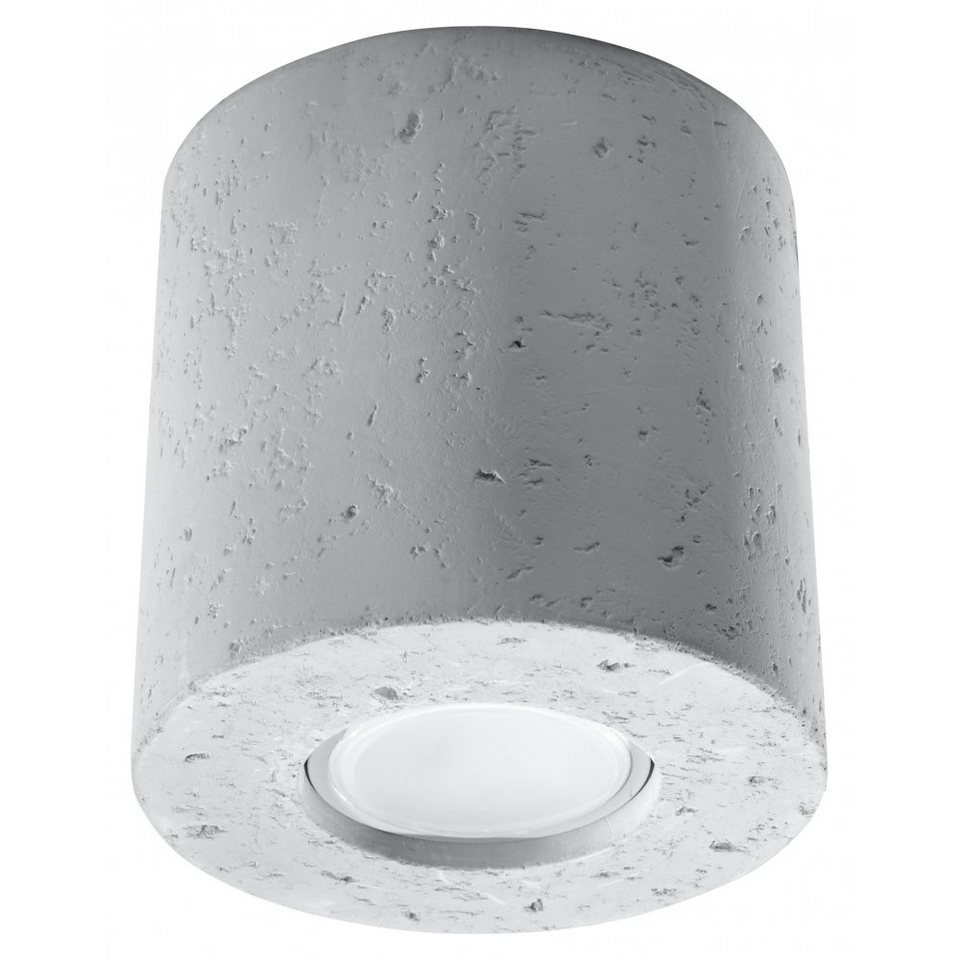 SOLLUX lighting Deckenleuchte Deckenlampe Deckenleuchte ORBIS beton, 1x  GU10, ca. 10x10x10 cm, geeignet für Leuchtmittel GU10 max. 40 Watt