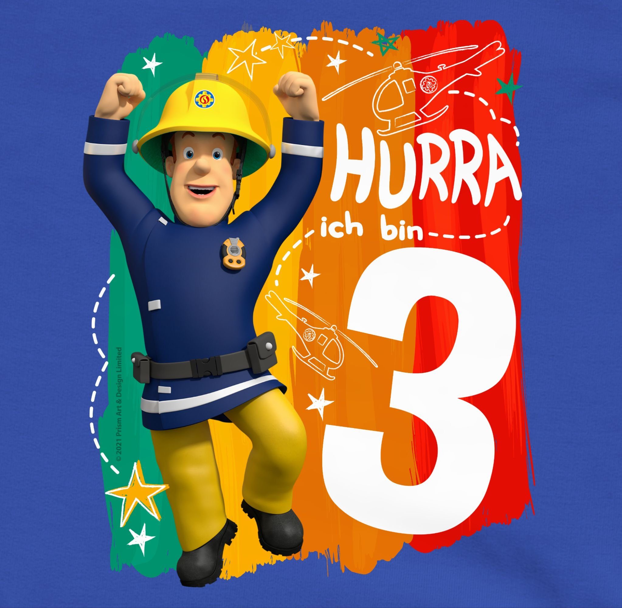 Shirtracer Sweatshirt Hurra ich bin Drei - Sam Feuerwehrmann Sam Mädchen