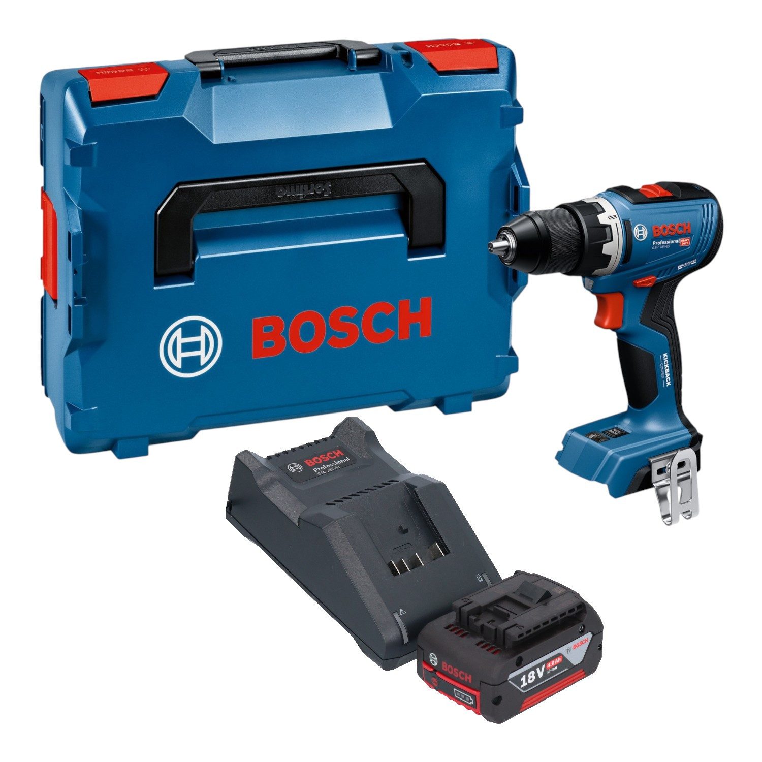 Bosch Professional Akku-Schrauber GSR 18V-65 Professional 18 V + 1x Akku 4,0Ah + Ladegerät + L-Boxx