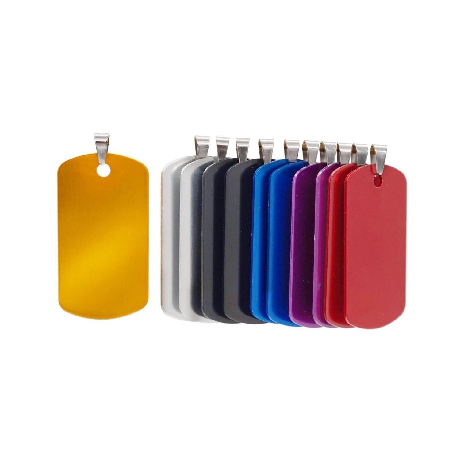 LuxusKollektion Dog Tag Anhänger Hundemarken Aluminium 12er Mix 46x25mm Blanko