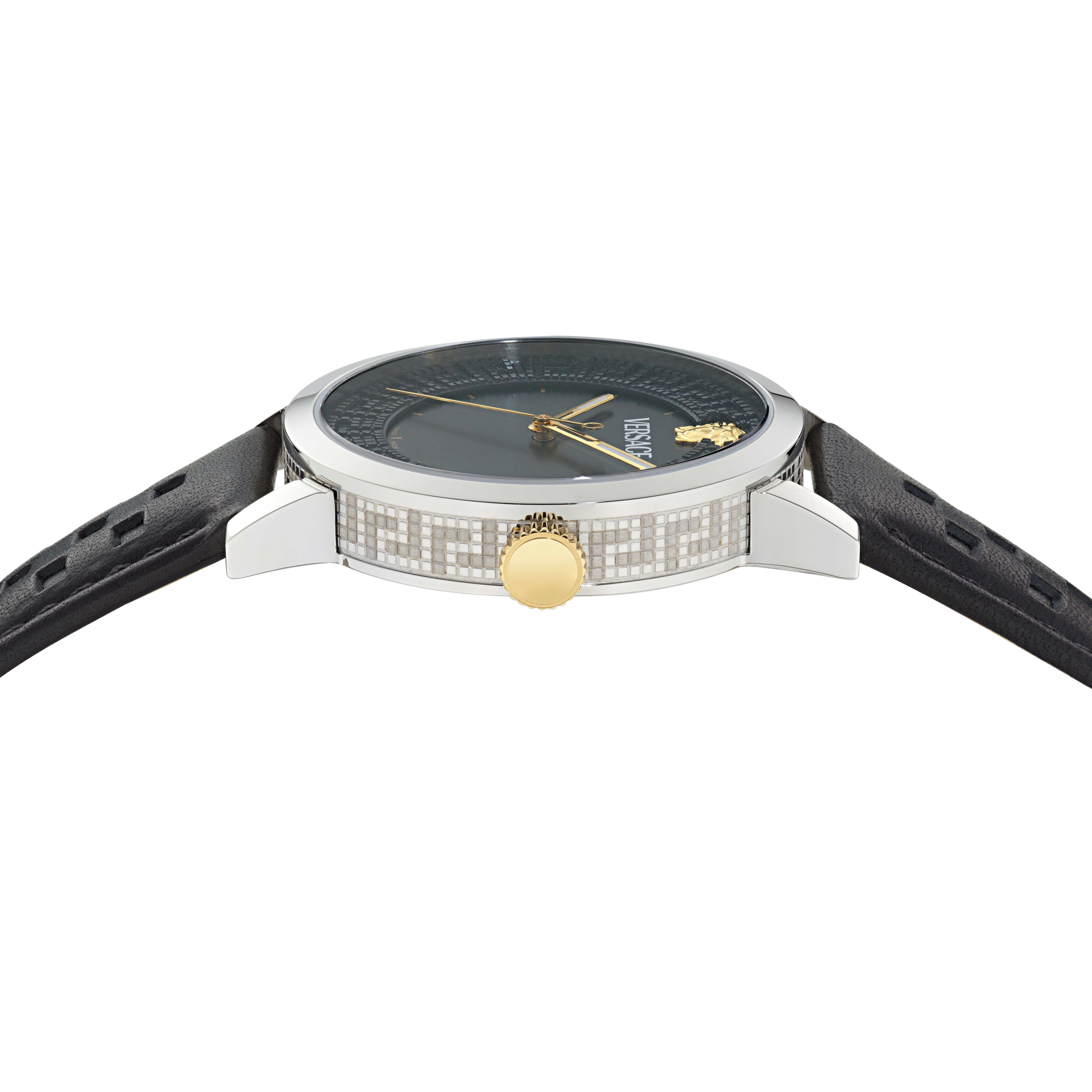 Versace Quarzuhr ALBIREO VE0T00125, Armbanduhr, Damenuhr, Herrenuhr, Swiss Made, Lederarmband, analog