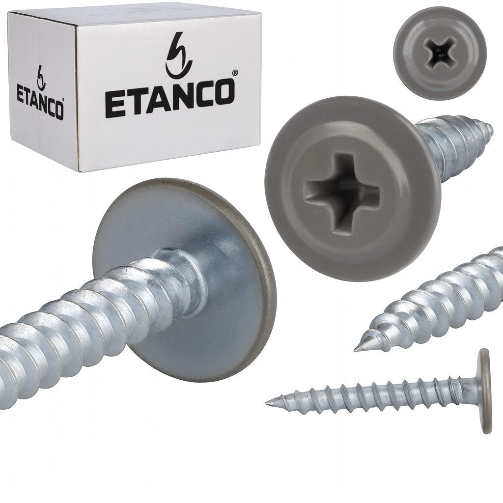 Etanco GmbH Blechschraube GM-S Flachkopf in verschiedenen RAL-Farben 4,2 x 14 mm 250 Stück