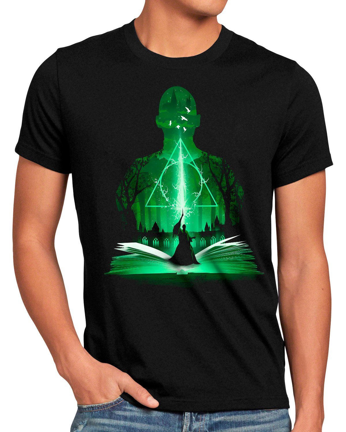 style3 Print-Shirt Herren T-Shirt Dangerous Sorcerer potter harry hogwarts legacy gryffindor ravenclaw hufflepuff slytherin