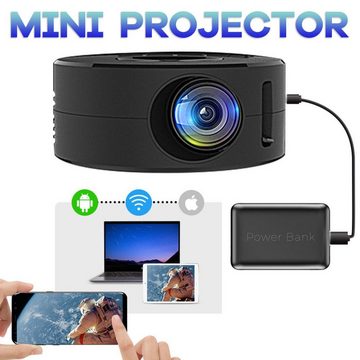 Gontence Mini-Videoprojektor, tragbarer 1080P-Projektor, Outdoor-Projektor Portabler Projektor (1920 x 1080 px, kompatibel mit USB/Android-Telefon, Mini-TV für Zuhause/Camping/Party)