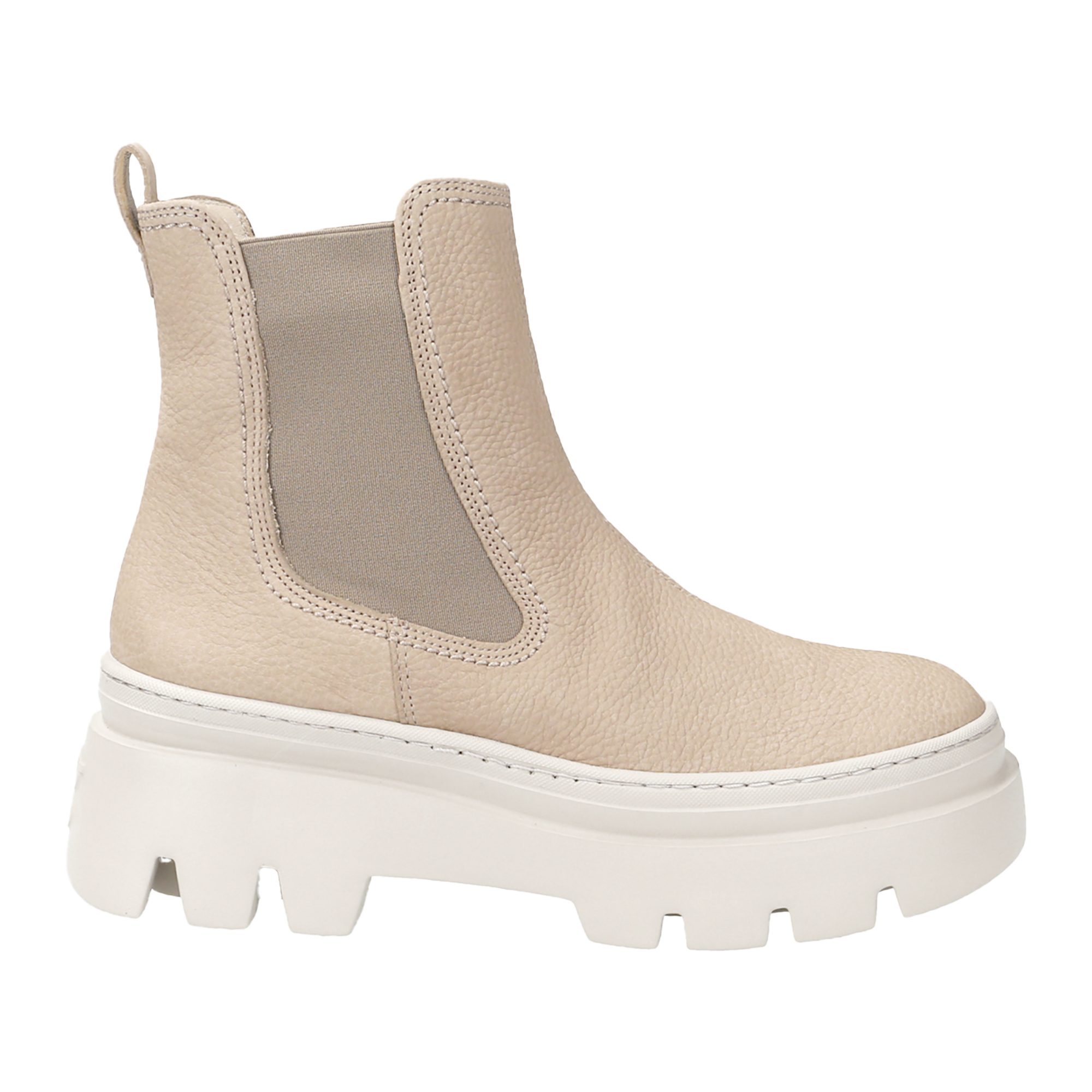 Paul Green 9124-012, Stiefeletten, Chelsea Boots, Beige, Damen Stiefelette