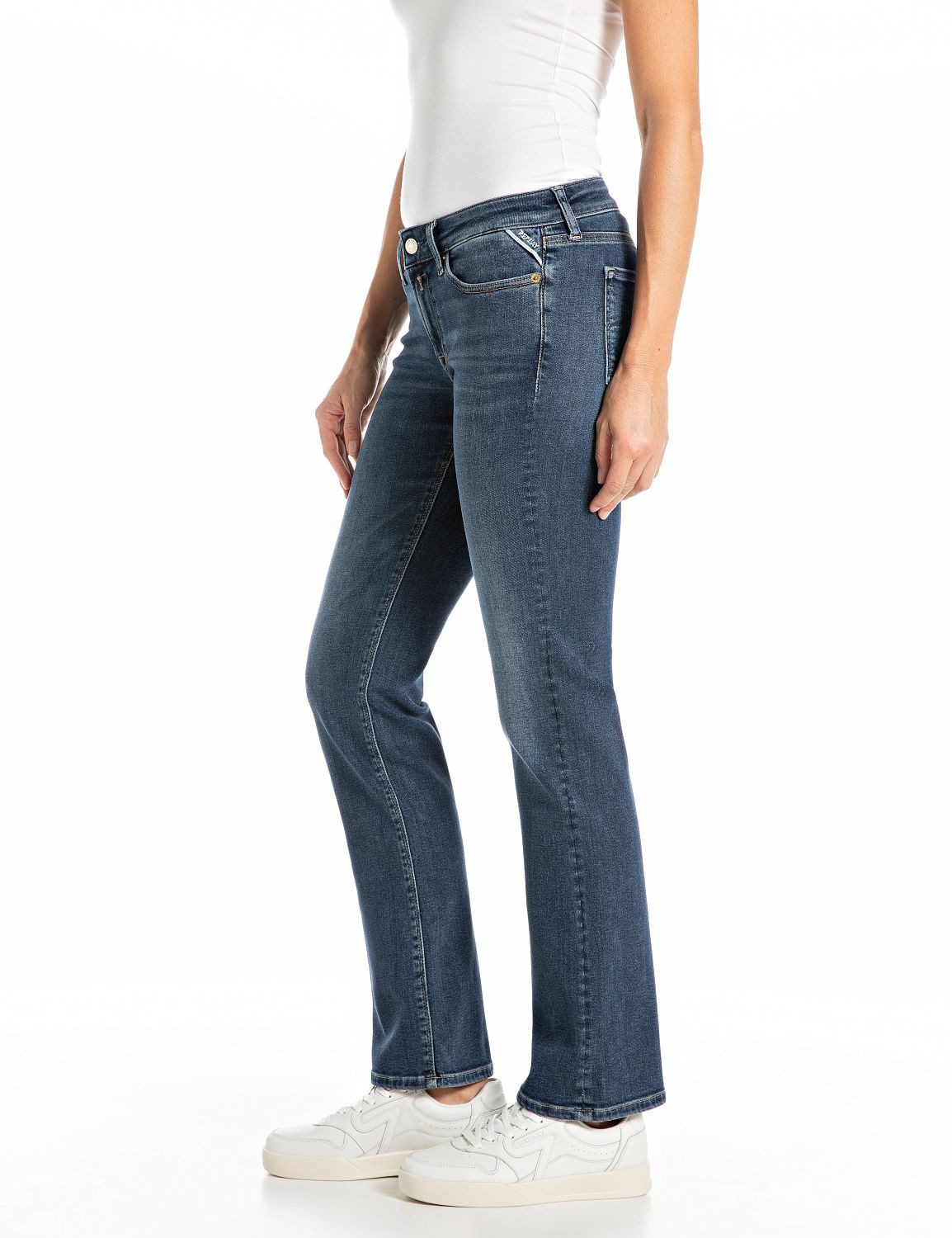 Replay Bootcut-Jeans NEW LUZ mit gesticktem R an der Gesäßtasche
