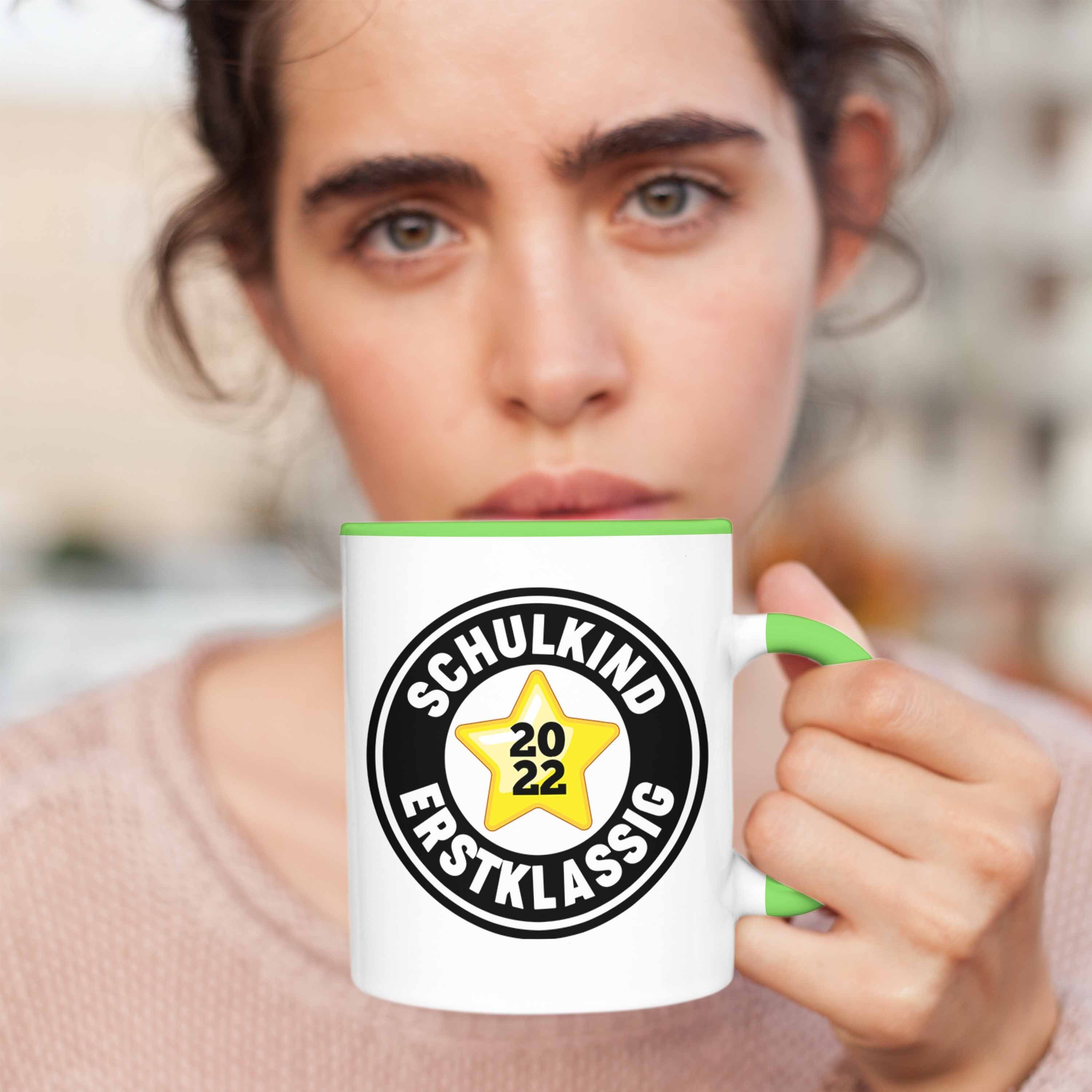 - Grün Schultüte Trendation Schulkind Tasse Tasse Mädchen Füllung Trendation Schulanfang Schultag Schulstart Schulkind 2022 Geschenk Schuleinführung Einschulung Junge Erstklassig 1. Geschenkidee