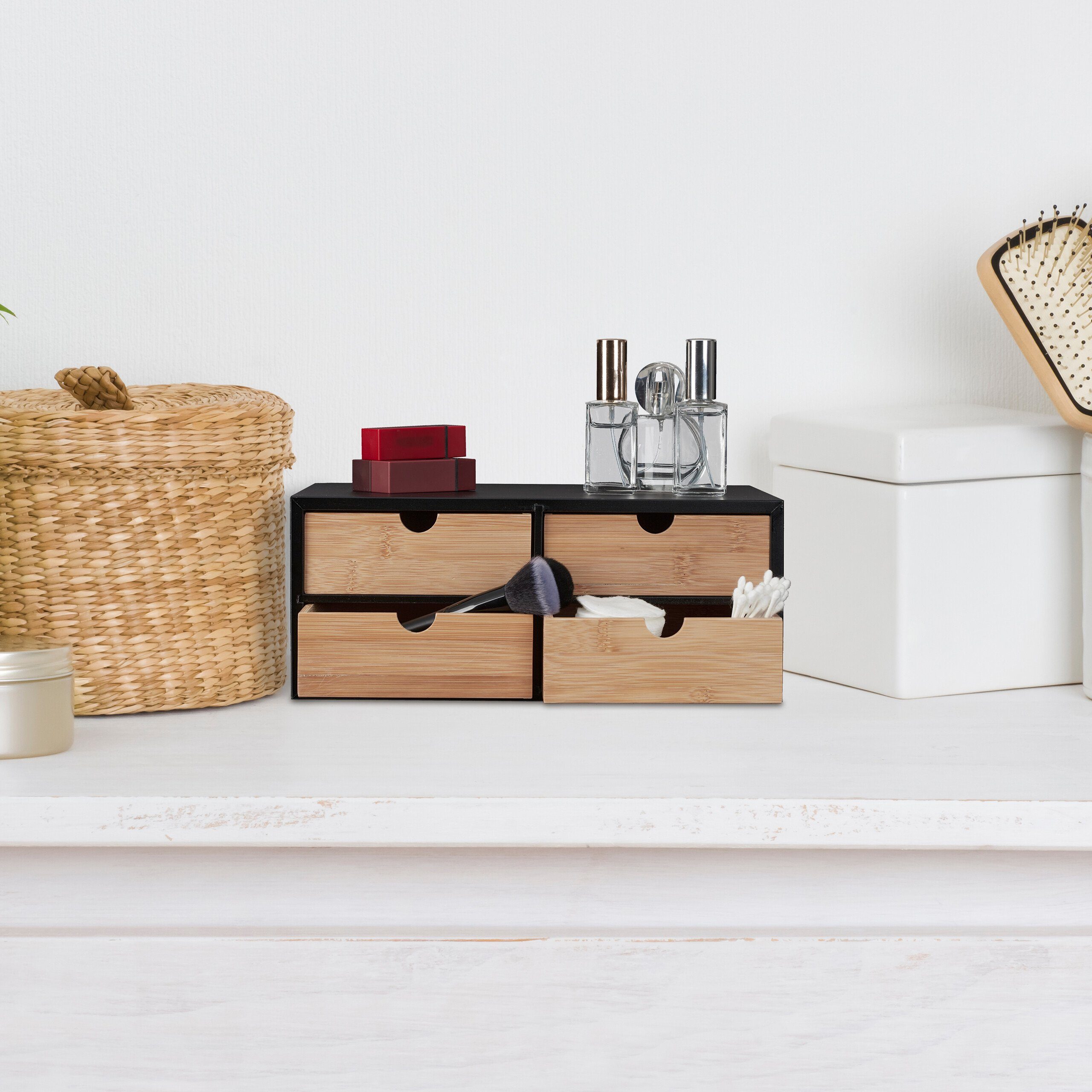 relaxdays Organizer Schreibtisch Organizer mit 4 Schubladen