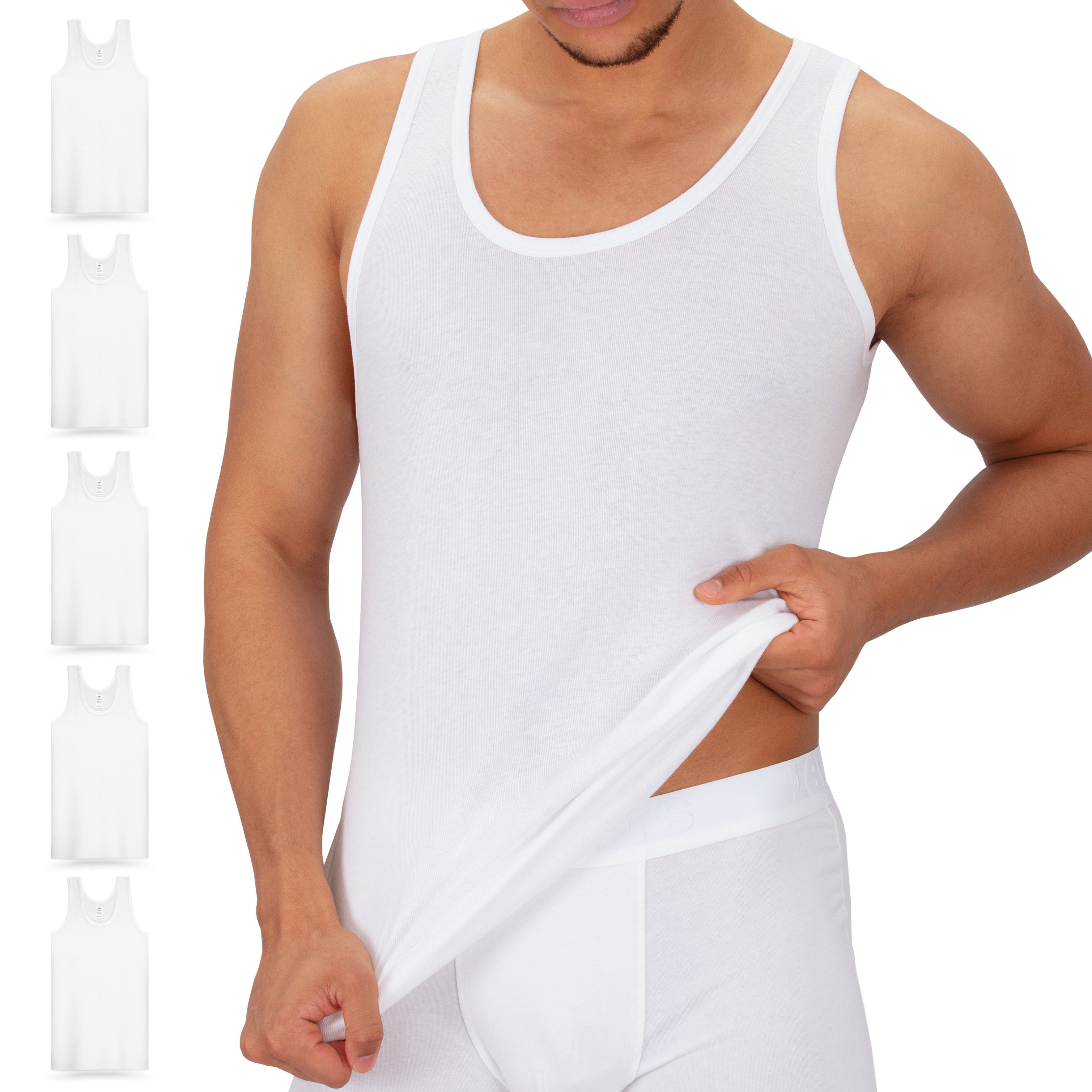 celodoro Unterhemd Herren 5er Pack - Feinripp Tank-Top aus 100% Baumwolle - günstig online kaufen