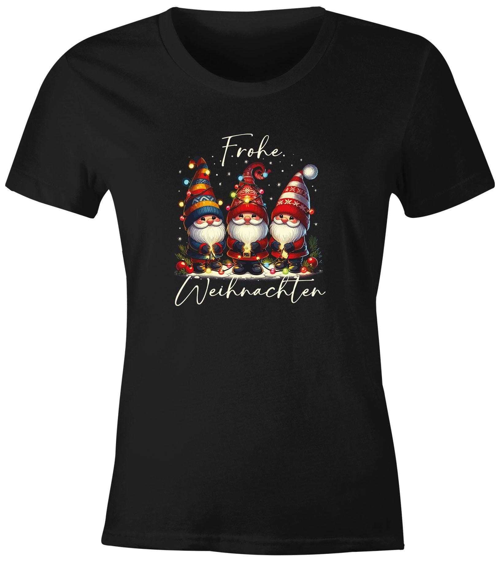 Print-Shirt Weihnachtsshirt Damen Spruch T-Shirt Weihnachten Lustig Wichtel