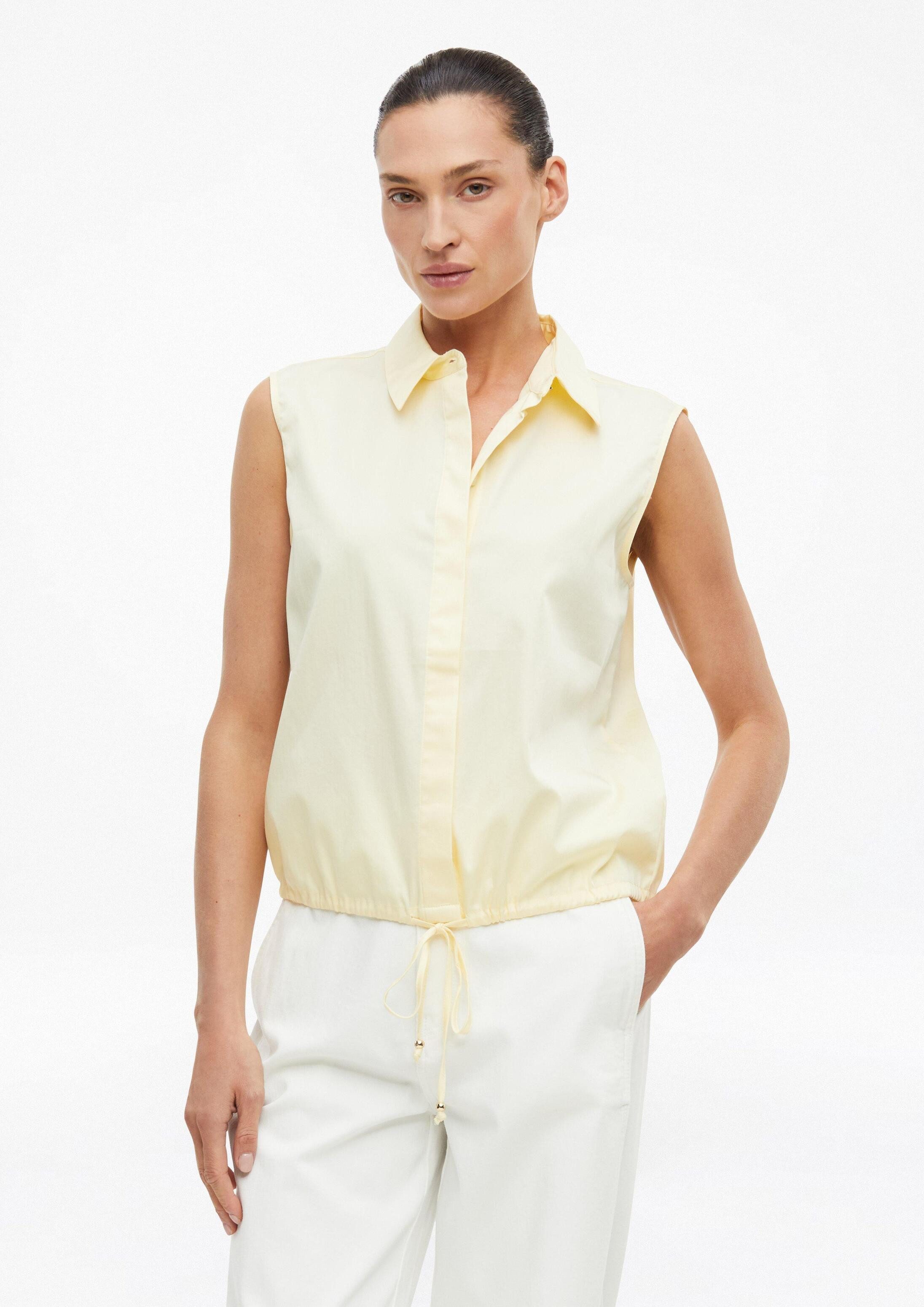 s.Oliver Blusentop Bluse Ärmellose Popeline-Bluse mit regulierbarem Saum