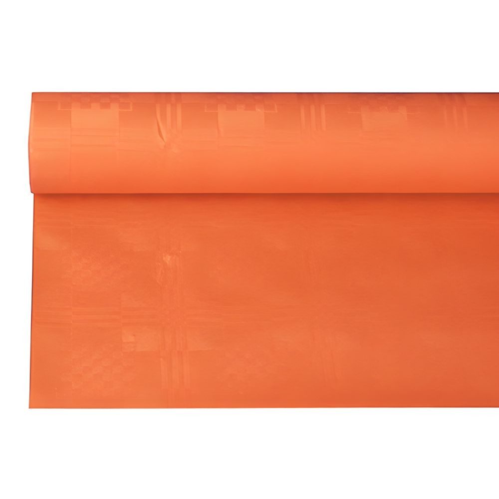 PAPSTAR Tischdecke Papiertischtuch mit Damastprägung 6 m x 1,2 m nektarine