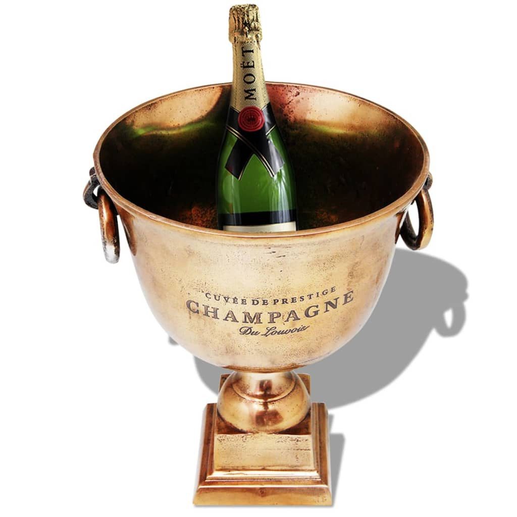 vidaXL Skulptur Champagner-Kühler Pokal Kupfer Braun